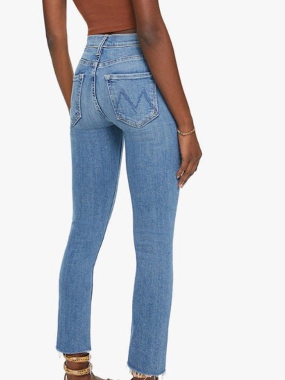 MOTHER mid rise dazzler ankle fray jeans size 27